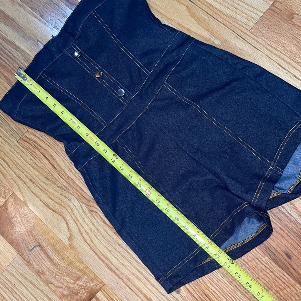 NEW Like An Angel Stretchy Strapless High Waisted Knit Denim  Fit Romper M - Picture 9 of 17